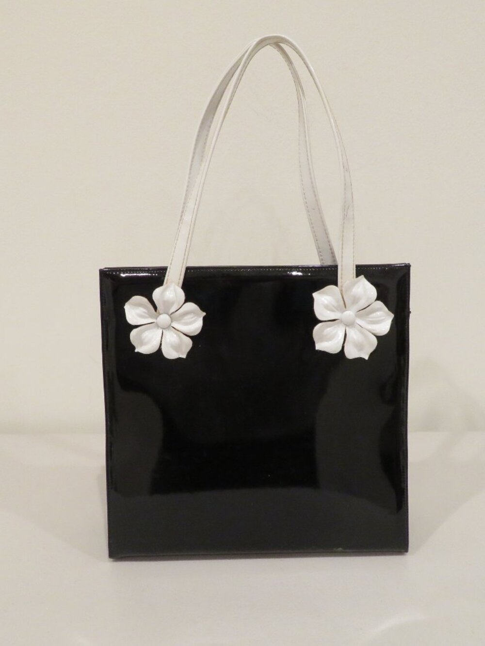 Vintage Ingber Black Patent Leather Top Handle Bag